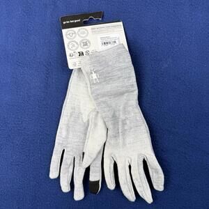 NWT Smartwool Thermal Merino Gloves Light Gray Foggy Pines Women Small Ski Snow